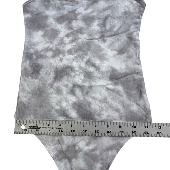 Abercrombie & Fitch Soft A&F Collection Tank Bodysuit Women XS Top Gray White - Picture 9 of 9